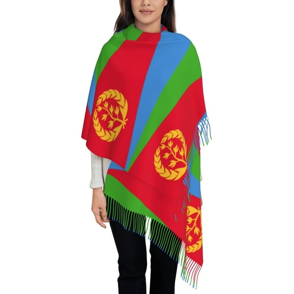 Eritrea Flag Women's Tassel Shawl Scarf Fashion Scarf