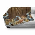 thumbnail image 3 of Seashells Soft Flannel Fleece Blanket, Seashells Anchors Starfish on Wooden Backdrop Nautical Elements Sea Theme, Cozy Plush for Indoor and Outdoor Use, 50" x 60", Brown Blue White, by Ambesonne, 3 of 6