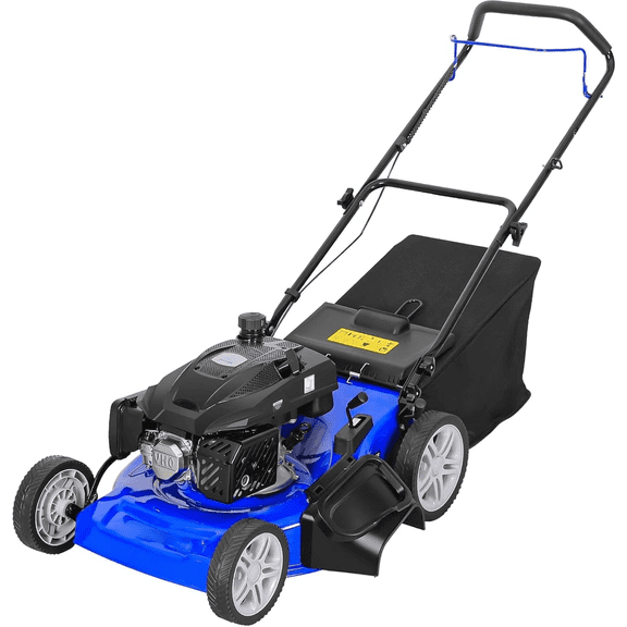 ANLIBATT 21In Push Gas Lawn Mower 201cc 4 Cycle Engine, Lawnmower 3 in 1 Bagging Mulching Side Discharge 8 Position Height Adjustment for Digging