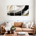 thumbnail image 2 of Elephant Stock Touch Of Gold Abstract Wall Art - Horizontal Multi Panel Canvas - Living Room Wall Decor - Abstract Multi Panel - Black And Gray Decor - 62" x 30", 2 of 8