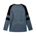 thumbnail image 7 of Aihuaihua Women's V Neck Striped Sleeve Loose Fit Long Sleeve Tunic (Navy,XXXL), 7 of 7