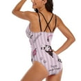 thumbnail image 2 of Kuromi And My Melody Women's One Piece Swimsuit Tummy Control V Neck Bathing Suits, 2 of 7