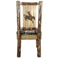 thumbnail image 2 of Glacier Country Collection Side Chair - Woodland Upholstery, w/ Laser Engraved Bronc Design, 2 of 9