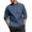 Navy, variant on WTOBBY Men's 3/4 Sleeve Shirt Stand Collar Casual Loose Fit Pocket Breathable Solid Color Summer Resort Wear Button Front Lightweight Travel Top,Black L