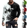 thumbnail image 2 of DGXTA 3D Graphic Printing Pullover for Men Casual Long Sleeve Crewneck Shirts Plus Size Slim Fit Workout Tops Streetwear, 2 of 4