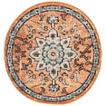 thumbnail image 3 of SAFAVIEH Madison Dalia Oriental Area Rug, Orange/Teal, 3' x 3' Round, 3 of 12