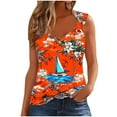 thumbnail image 2 of QUNYINEY Hawaiian Women's Tank Tops V Neck Sleeveless Camisole Casual Shirts Loose Vintage Beach Tank Tops, 2 of 5