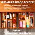 thumbnail image 5 of PLUMEBAY Bamboo Drawer Dividers (17–22 in Natural) with Inserts and Labels, Adjustable Expandable Drawer Organizers for Kitchen, Dresser and Office, 4 Dividers, 5 of 6