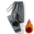 thumbnail image 2 of Mens Sweatpants Baggy Belt Loop Lined Casual Pants Relaxed Fit Straight Leg Winter Warm Zipper Trousers Grey M, 2 of 3