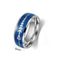 thumbnail image 2 of Matching Rings White Gold Plated Couple Rings Blue CZ Wedding Ring Sets for Him and Her, 2 of 6