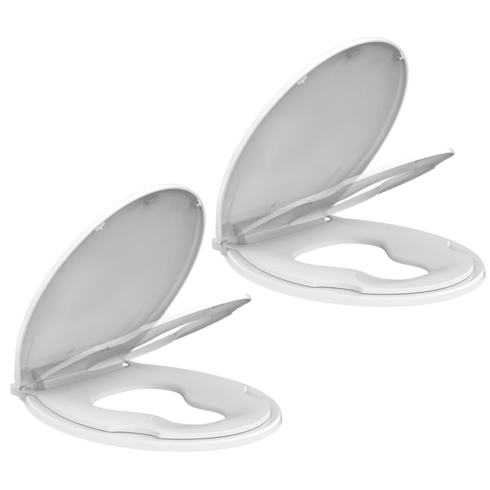 Toilet Seat 2 Packs with Toddler Potty Training Seat Built-In, for Both Child & Adult, Potty Training Seat, No Wiggle and Easy to Install, 17" Round Detachable Toddler Seat for Longtime Usage