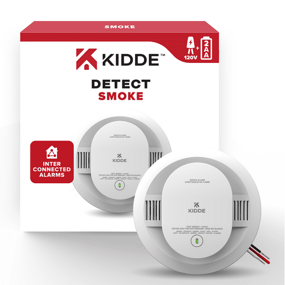 Kidde Smoke Alarm Hardwire 120V with AA Battery Backup