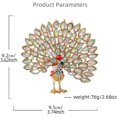 thumbnail image 6 of Fancy Rhinestone Big Peacock Brooch Pin for Women Gold Plated Fashion Exquisite Exaggerated Crystal Bird Tail Animal Brooches Lapel Pins Wedding Costume Accessories Jewelry, 6 of 11
