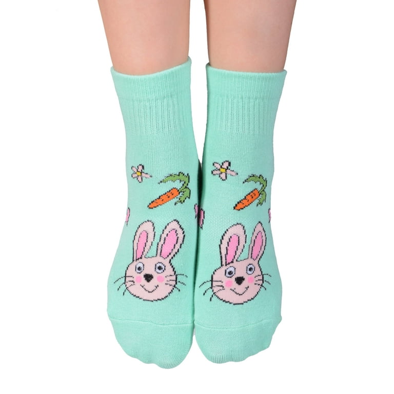 Footsis Non Slip Grip Socks for Yoga, Pilates, Barre, Home, Hospital ,Mommy  and Me classes Bunny 