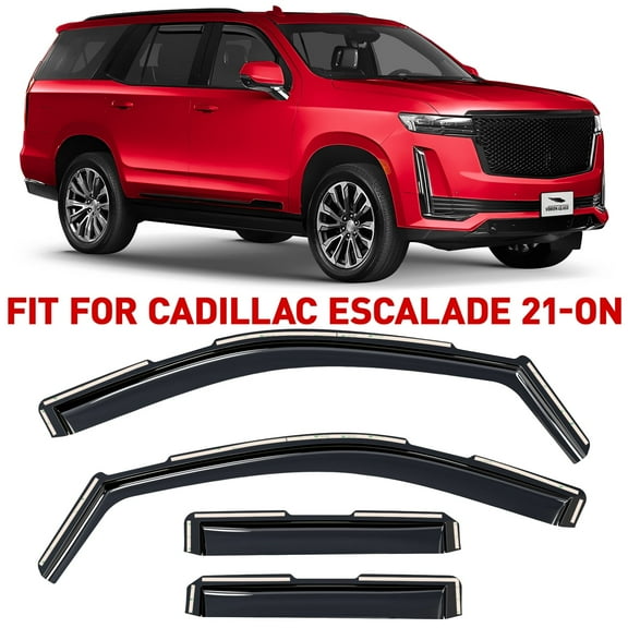 Voron Glass In-Channel Extra Durable Rain Guards for Cadillac Escalade 2021-2026, Window Deflectors, Vent Window Visors, 4 Pieces - 200566