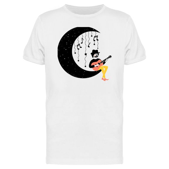 Moon Musician Acoustic Stars  T-Shirt Men -Image by Shutterstock, Male Small