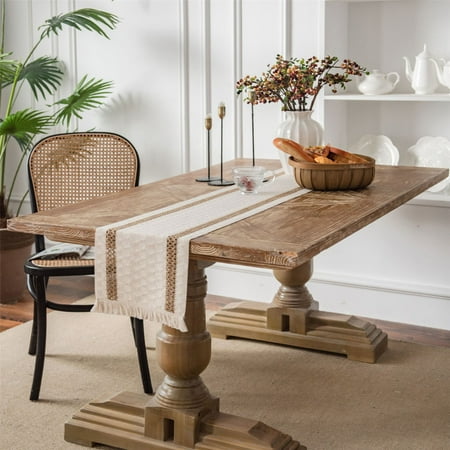 

KKCXFJX Lightning Deals of Today Rustic Boho Table Runner Tablecloth With Fringe For Kitchen Home And Meal Wedding Decor