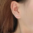 thumbnail image 4 of EOEMY Gorgeous 925 Silver Filled Stud Earrings Women Cubic Zirconia Jewelry, 4 of 5