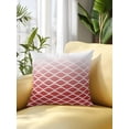 thumbnail image 2 of 1 Pack Outdoor Throw Pillow, Red Striped Waterproof Pillow with Insert Included, Modern Abstract Ombre Geometric Morocco Decorative Accent Cushion Sofa Pillows for Patio Porch, 16 x 16 In, 2 of 8