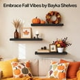thumbnail image 5 of BAYKA Floating Shelves for Wall, Wall Mounted Rustic Wood Shelves for Bathroom, Bedroom, Living Room, Kitchen, Hanging Shelf for Books/Storage/Room Decor with 22lbs Capacity (Black, 3 Set, 15.7in), 5 of 10