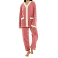 thumbnail image 2 of Akafmk Womens Winter Warm Pajama Sets Fuzzy Flannel Homewear Tops and Sleepwear Pants 2 Piece Sets, 2 of 5