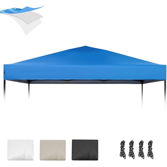 10×10 Canopy Replacement Top, Pop Up Canopy Replacement Tent Cover for Straight Leg Frame, Waterproof Canopy Top Cover for Garden Patio Camping (Top Only)(Blue)