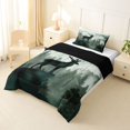 thumbnail image 2 of Manfei Woodland Stag Twin Comforter Sets,Foggy Pine Hills Bedding Set,Green,Black Reversible,2-Piece,1 Comforter and 1 Pillowcase, 2 of 7