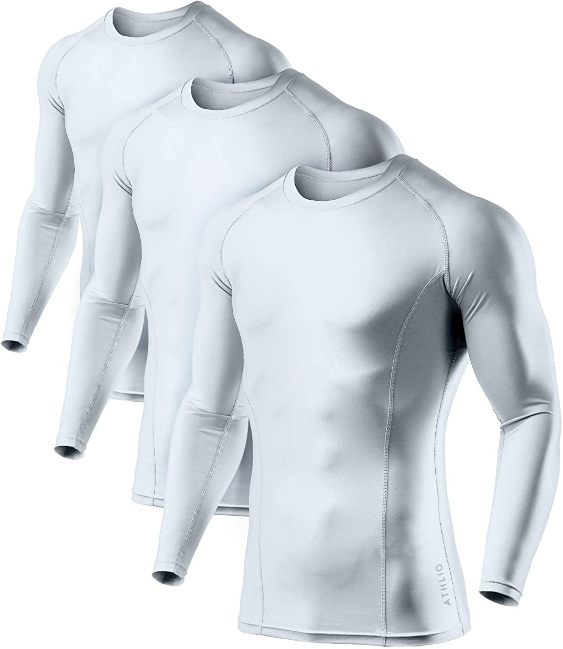 Athletic Workout Shirt TSLA Mens Cool Dry Fit Long Sleeve Compression Shirts Active Sports Base Layer T-Shirt 