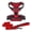 Harness Leash Set (Red Nylon), variant on Voyager Dog Harness Dual Leash Attachment No-Pull Control Adjustable Soft but Strong Pet Harness for Medium and Large Dogs with 3M Reflective Technology - Black, M (Chest: 20 - 25")