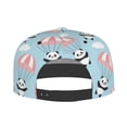 thumbnail image 4 of Daiia Cute Panda Flying in the Sky print Flat Bill Hats Flat Brim Trucker Cap Baseball Cap Adjustable Classic Low Profile Hat Unconstructed Plain Cap, 4 of 9