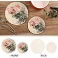 thumbnail image 4 of FREEAMG Pink Rose Flower Bee Round Cotton Thread Weave Trivets for Hot Dishes Set of 2 Sizes 7 Inch & 9.5 Inch Diameter Coasters Trivet Mats Potholders Hot Pads, 4 of 7