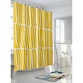 thumbnail image 3 of Yellow Striped Long Shower Curtain Set, Waterproof Shower Curtains for Bathroom, Modern Geometric Abstract Retro Washable Fabric Cloth Bath Curtain for Bathtub Decoration with Hooks 72x84 Inches, 3 of 6