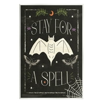 Stupell Industries Stay For A Spell Phrase Holiday Painting Unframed Art Print Wall Art, 10 x 15