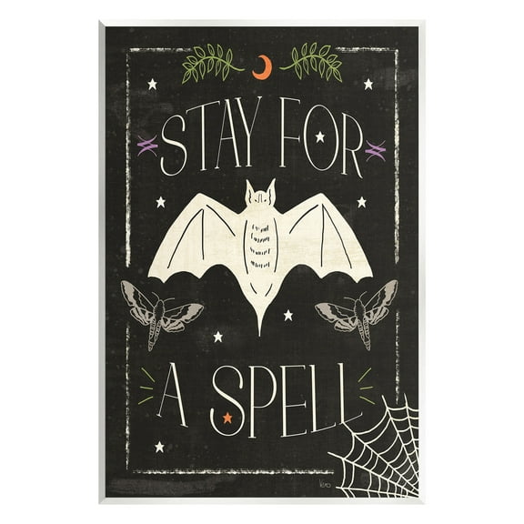 Stupell Industries Stay For A Spell Phrase Holiday Painting Unframed Art Print Wall Art, 10 x 15