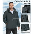 thumbnail image 3 of Lavenicole Men's Waterproof Ski Jacket Warm Winter Snow Coat Mountain Windbreaker Hooded Raincoat Darkgray M, 3 of 7