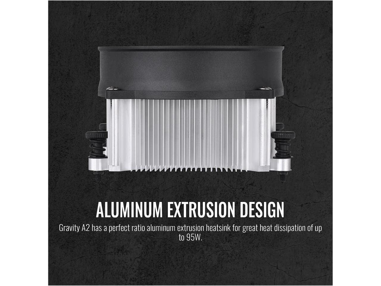 95W Gravity A2 CPU Cooler For Desktop, 92mm 4-Pins PWM 1200~3500rpm Aluminum Extrusion CPU Cooling Fan for AMD AM5 AM4 CL-P078-AL09WT-A