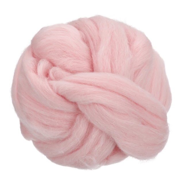 Aguja Fieltro Lana 8.5 Oz Naturaleza Fibra Lana Hilo Mecheros para Fieltro Húmedo Artesanías Diy Materiales (lila Rosa Claro)