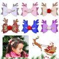 thumbnail image 4 of Pinzas para el pelo con lazo, horquillas para niñas con purpurina, pasadores para el pelo, accesorios bonitos para el cabello para vacaciones, el mejor regalo para niños, 6 uds., 4 of 5