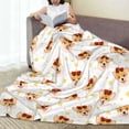 thumbnail image 4 of Yiaed Funny Corgi Pattern Fleece Throw Blanket,Fleece Throw Blankets for Couch & Bed All Season Use -80"x60", 4 of 5