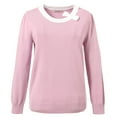 thumbnail image 1 of Little Girls Lilac Solid Color Bow Neckline Pullover Sweater 5/6, 1 of 2