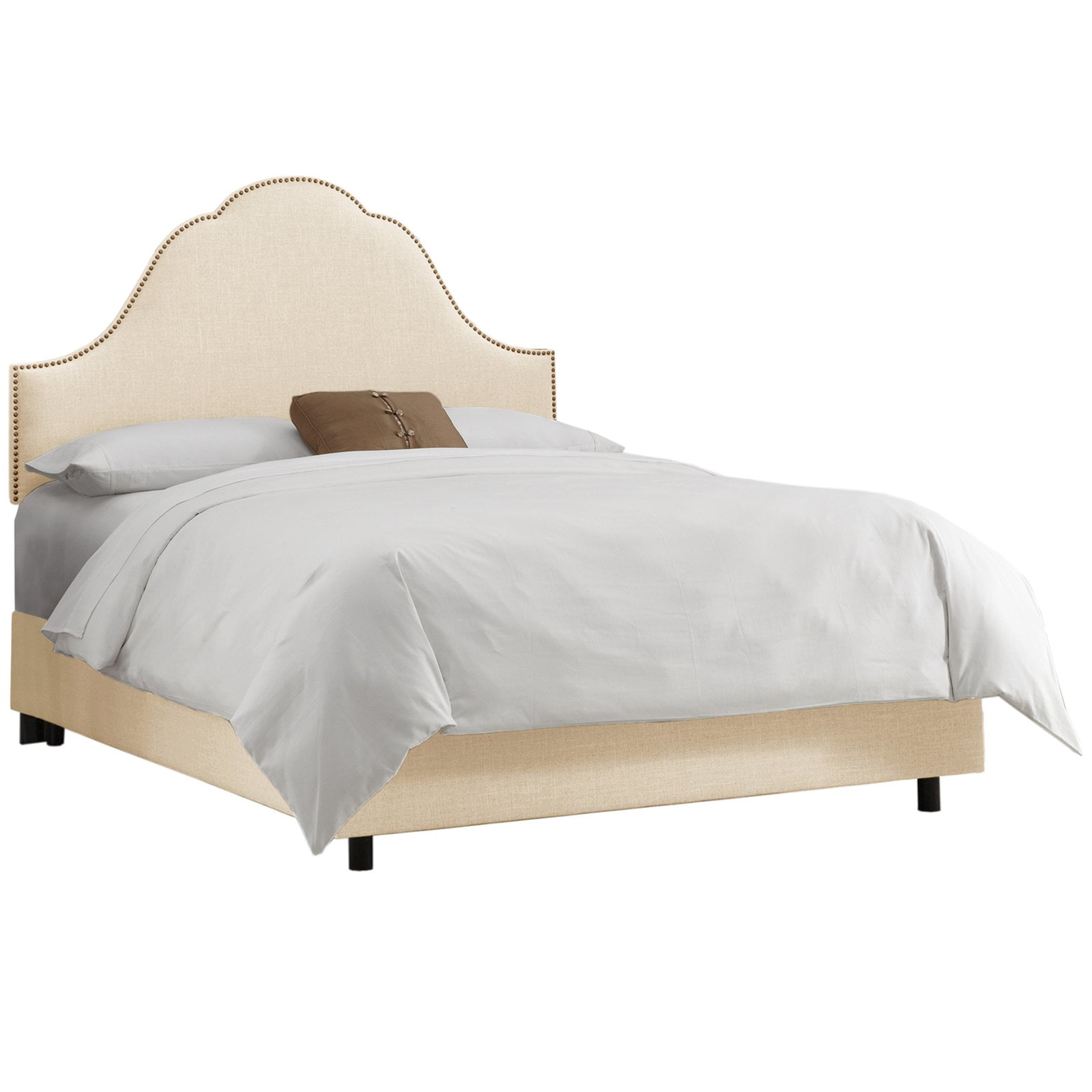 Skyline Arch Nail On Twill Upholstered Low Profile Bed Com