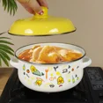 thumbnail image 4 of VAETTLO 3Pcs Vintage Enamel Stock Pot Set with Lid,34oz/51oz/68oz Retro Flower Cooking Pot, Flat Bottom Stew Pot with Dual Handles for Induction & Gas Stove Kitchen Use, 4 of 8