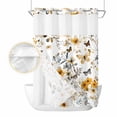 thumbnail image 2 of Vintage Botanical No Hook Shower Curtain Waterproof, Bathroom Curtains with Snap in Liners and See Through Top Window, Yellow Spring Floral Butterfly Hotel Style Bathtub Curtains Shower 60"Wx72"L, 2 of 8