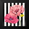 thumbnail image 2 of Pinto, Patricia 20x20 Black Modern Framed Museum Art Print Titled - Poppies on Stripes I, 2 of 5