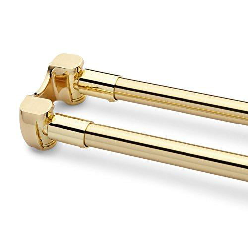 Naiture 60stainless Steel Curved Double, Solid Brass Shower Curtain Rod