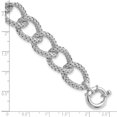 thumbnail image 5 of Auriga Fine Jewelry 925 Sterling Silver Polished Textured Bracelet 8inch for Women, 5 of 6