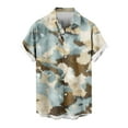 thumbnail image 4 of UVEASISHA Tie Dye Print Holiday Shirts for Men,Mens Beach Dress Shirt Short Sleeve Button Down Shirts Casual Cuban Collared Summer Vacation Shirt Sales Today, 4 of 5