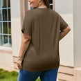 thumbnail image 4 of Oversized Tshirts for Women, Brown Plus Size Petal Sleeve Casual Tunic Blouse Short Sleeve Top, Short Sleeve Shirts for Women XL Womens Oversized Tee Shirts, L-5XL, T Shirt Dresses for Women 2025, 4 of 7