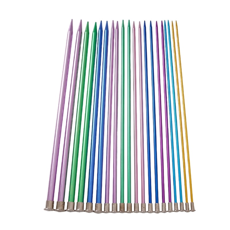 Zecic 10Pairs Aluminum Single Pointed Knitting Needle for Weaving Sweater, 3.0mm-10mm