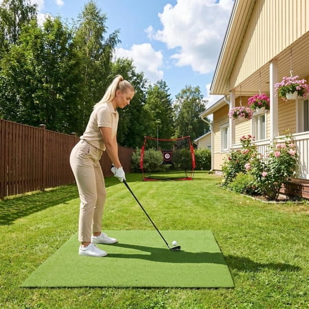 Premiums Dual-Turf Golf Mat: 5x4ft 26MM Thickened for Backyard, Driving Range, Indoor & Outdoor Practice Hitting, Swing & Chipping, Ideal Gifts for Men Dad